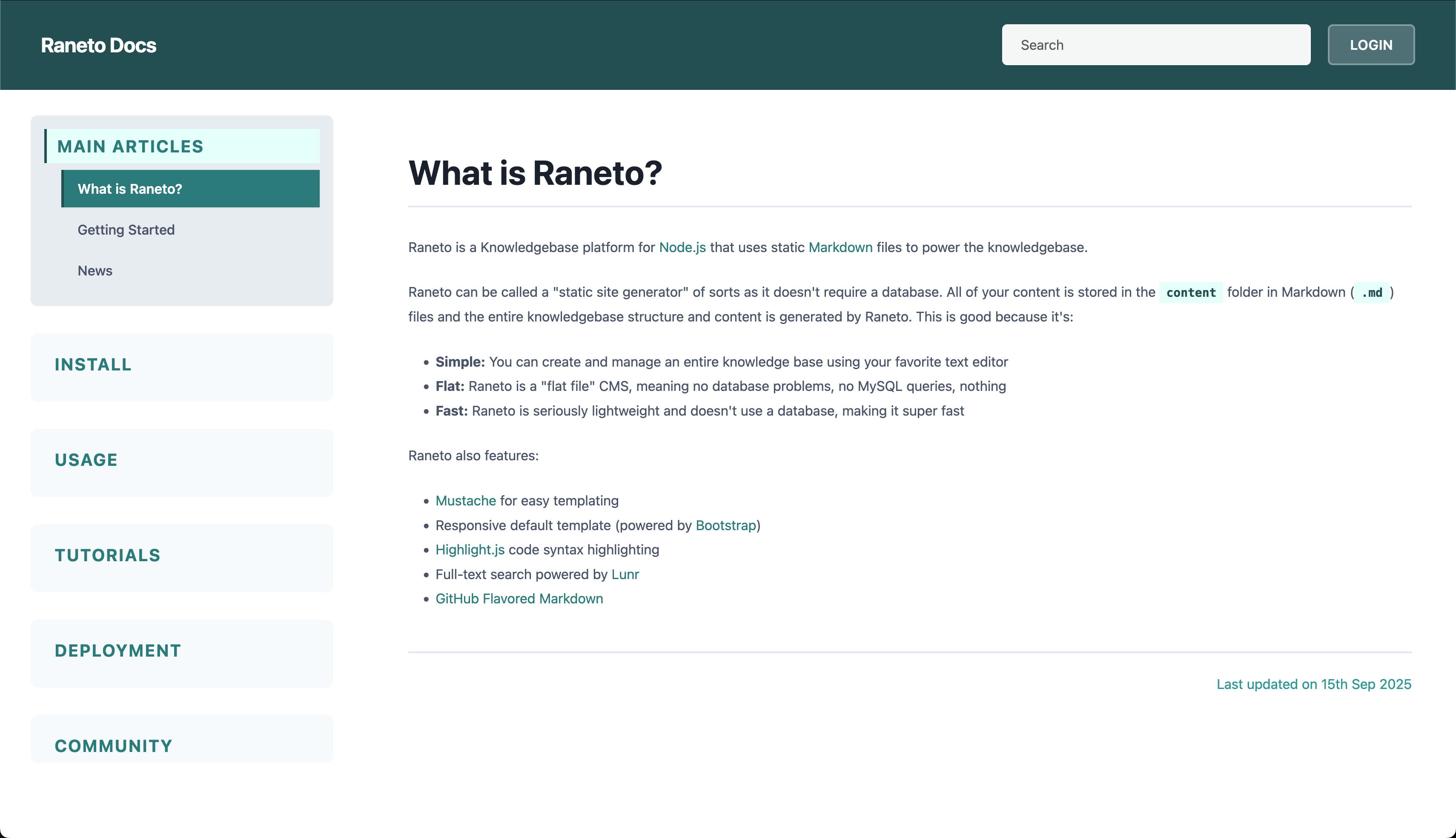 Raneto Interface